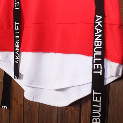 
2020 New Design Wholesale Fashion High Street Men T shirt with long Ribbons 
