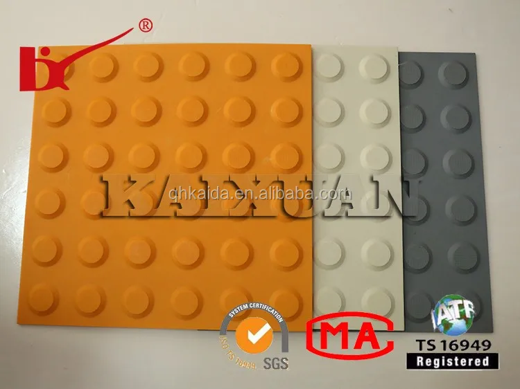 self adhesive outdoor rubber tactile warning brick floor tiles