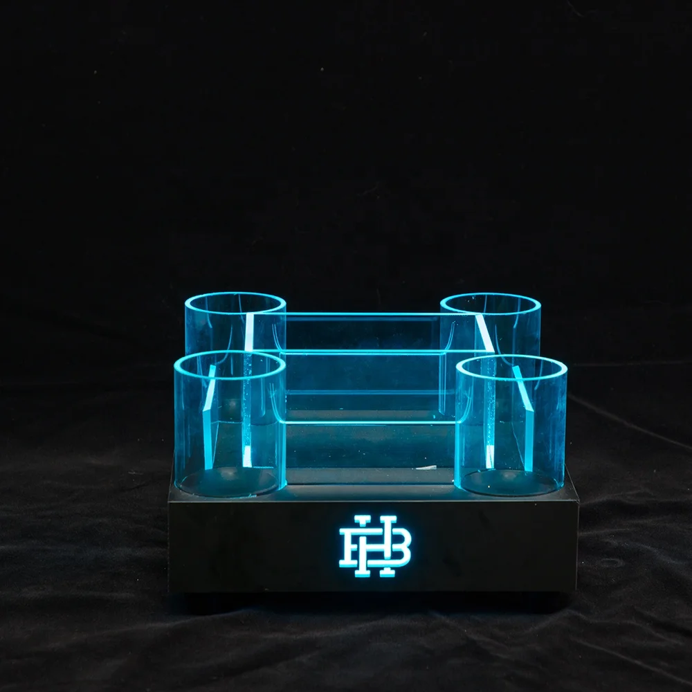 
Rodnn 9A04 Champagne Wine Liquor Customized Plastic Premium Plexiglass PMMA Acrylic Illumited LED Ice Bucket 