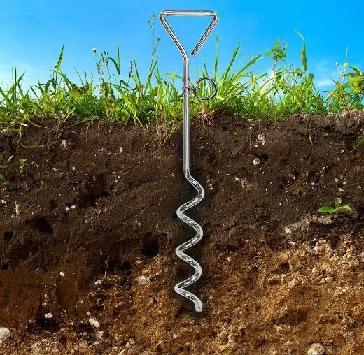 galvanized style heavy duty Tent Stake metal screw-in dog stake