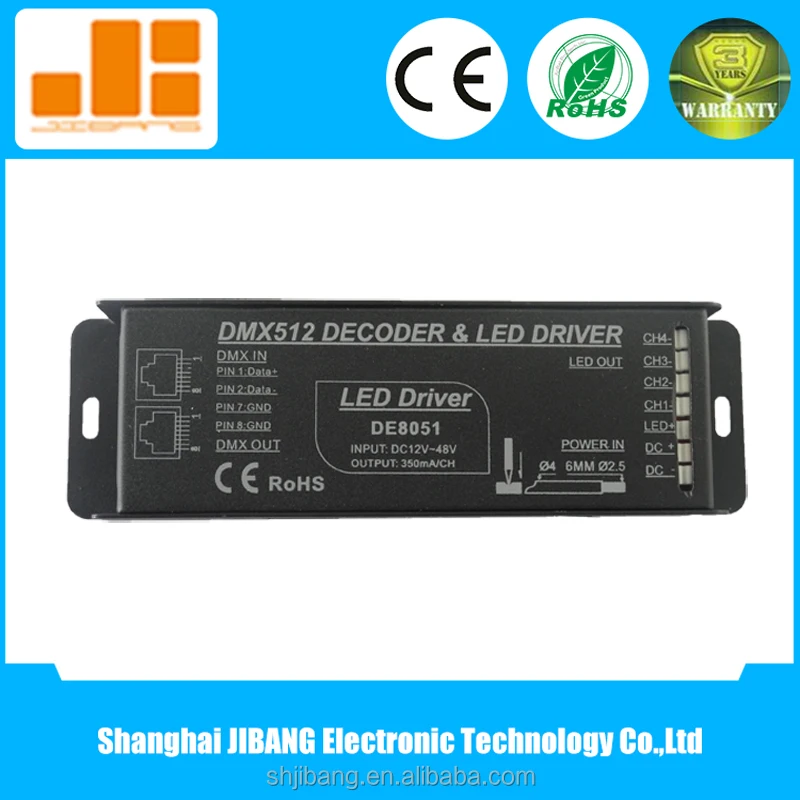 Standard constant current 350mA DMX512 controller DE8051