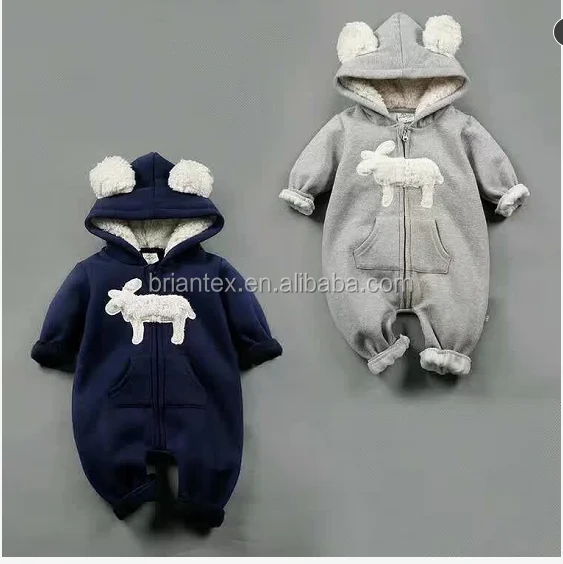 
Briantex Autumn Winter Rompers with hood Baby Animal modeling cotton Rompers 
