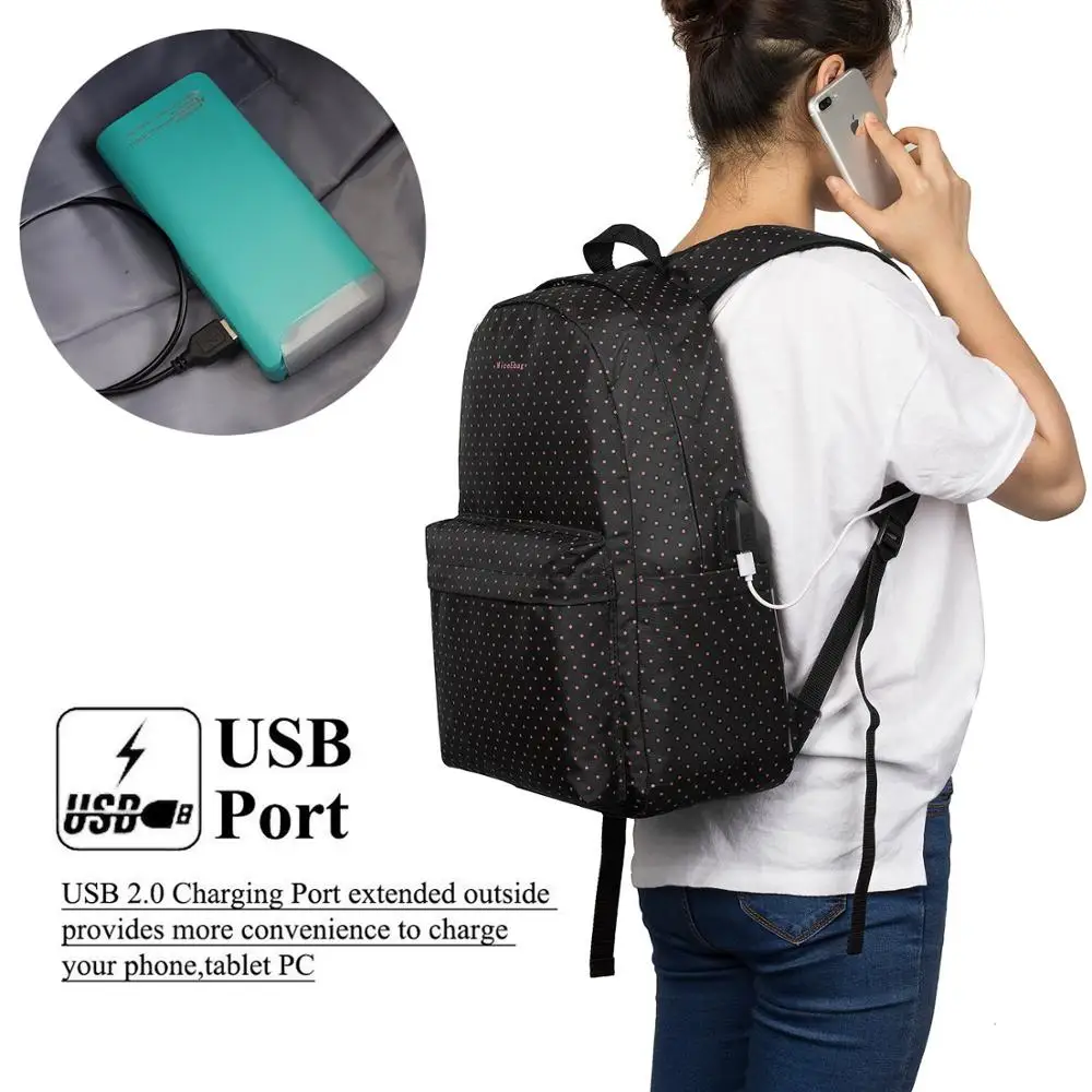 Blank Smart USB Charger Minecraft Ergonomic Teenager School College Bag for University Students