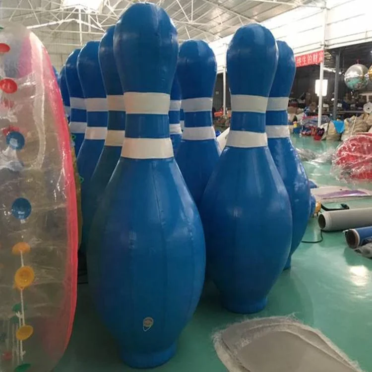 Customized Size Inflatable Human Bowling Line With Bowling Pins Set For Indoor Game