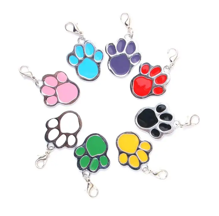 
wholesales cheap custom metal blank sublimation coated chain dog foot shape dog tag 
