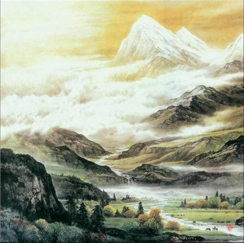 Chinese Landscape Special Ceramic Art Decor Painting