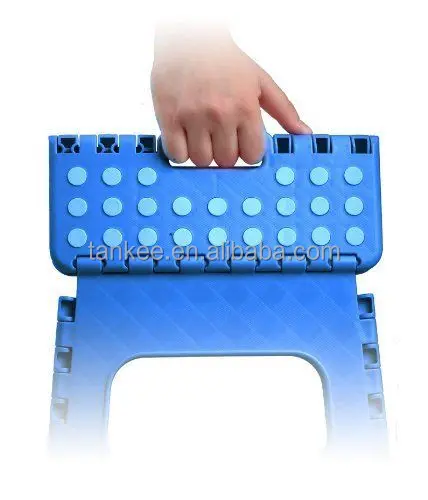 11' Folding Step Stool Plastic Heavy Duty Foldable Non Slip Grip Home Office Kitchen