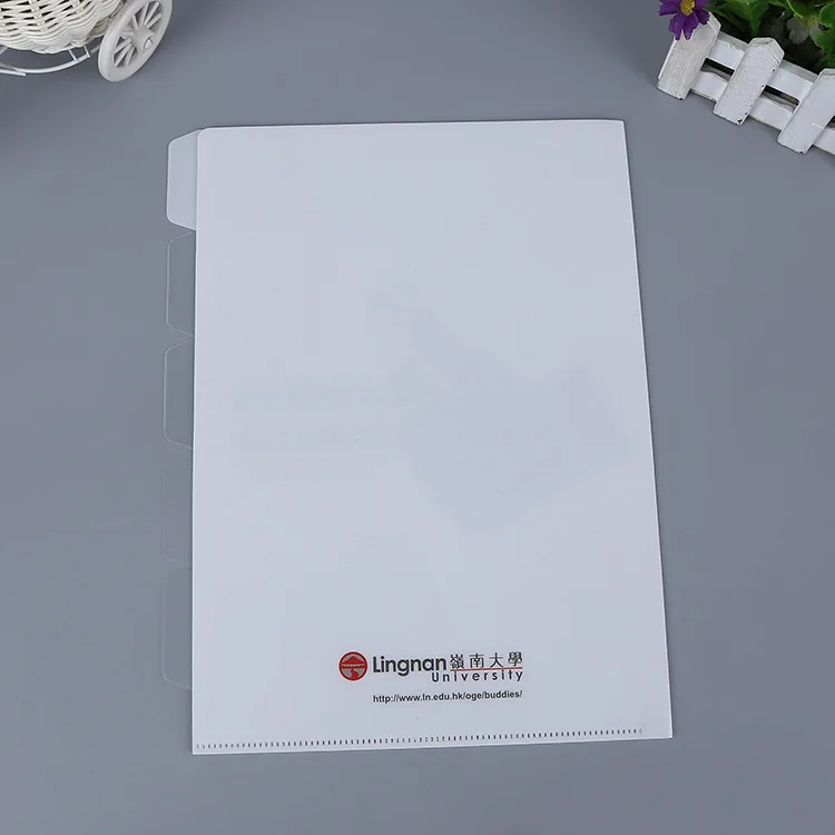 
University education hard plastic printed L shape Multi pocket file folder 