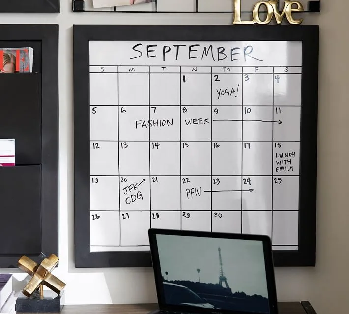 
Set of 4 Wooden Chalk board Cork board File Bin White board Daily Organization System 