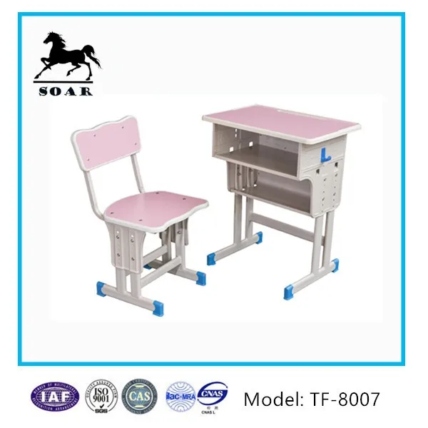 
Height adjustable wooden child chair and study table with melamine board 