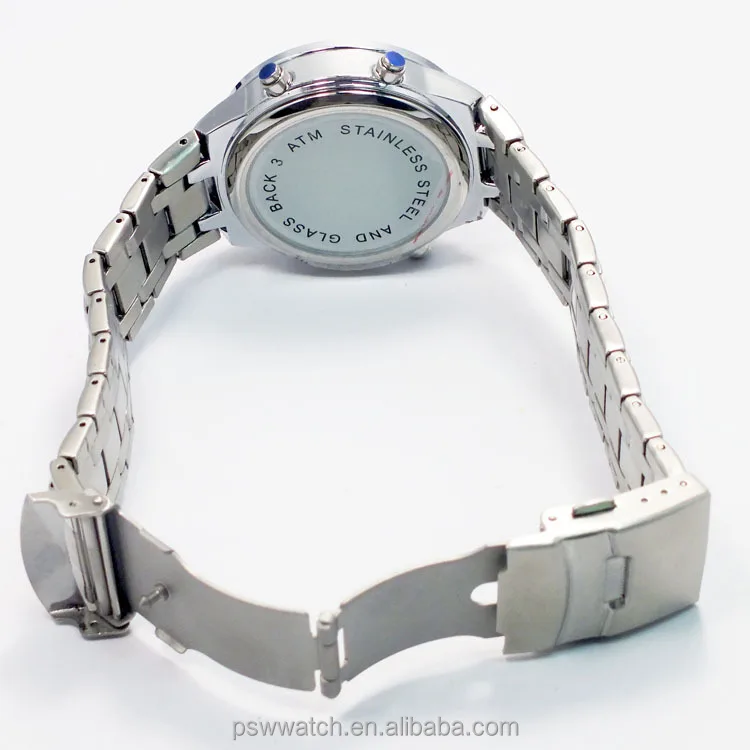 Solar power alloy bracelet digital watch with date men radio watches China supplier