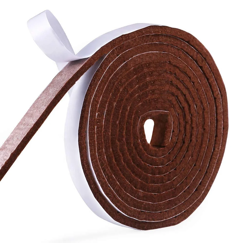 Brown Self Adhesive Felt Tape Felt Furniture Pads Heavy Duty Felt Strip Roll for Protect Furnitures and Hard Surface