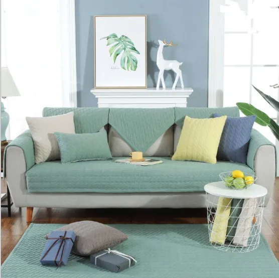 Charmcci 600211 Fresh color dyed pure sofa cover stretch leather set 3pcs nylon 3 seater dog protector headrest printed velvet