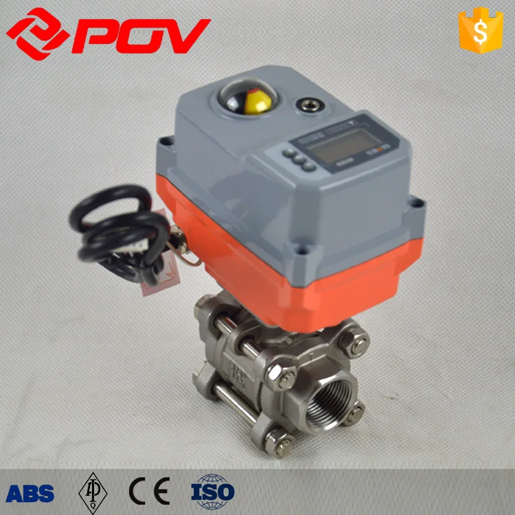 screw type 40mm electric actuator 3pc ball valve