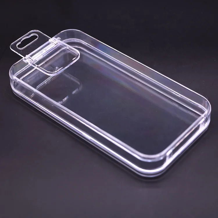 Mobile phone case with hook packaging box, customized wholesale transparent plastic packaging box