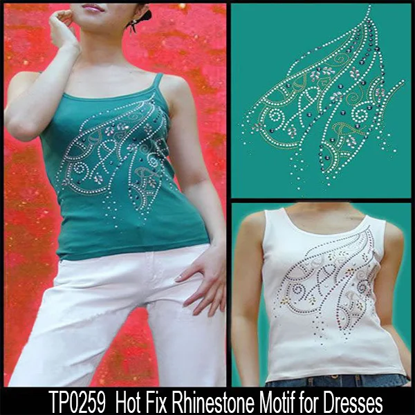 2016 Fashion Crystal Hot Fix Rhinestone Motif for T shirt
