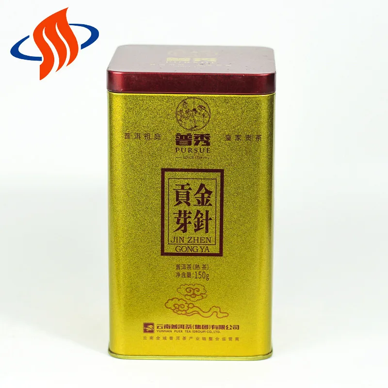 Классическая жестяная подарочная коробка пользовательские печатных золотистого металла чай в жестяной коробке