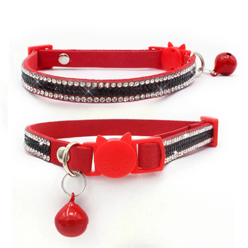 whole custom five colors rhinestone cat collar with safety buckle cat product