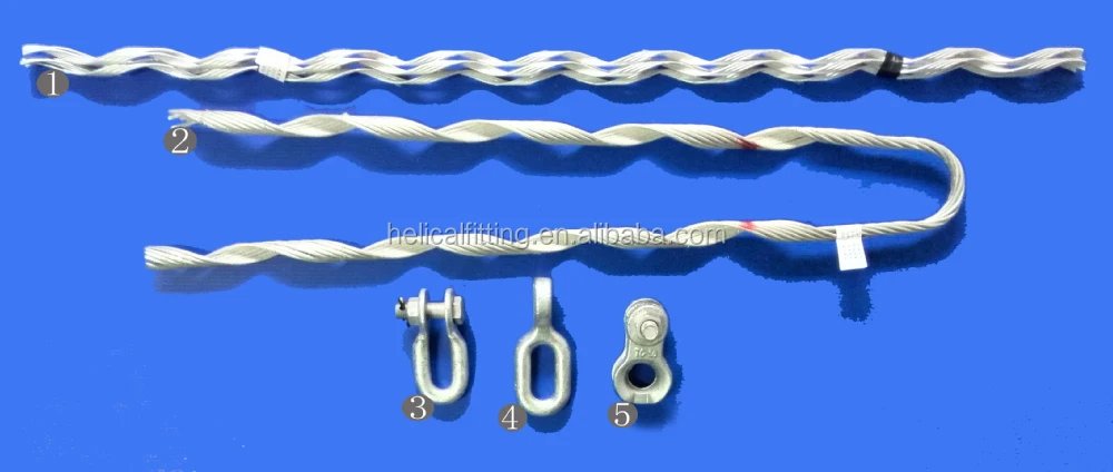 ADSS Helical Dead End Clamp Tension Clamp Performed Guy Grips Galvanized Power Accessories for Short Span ADSS OPGW Cable