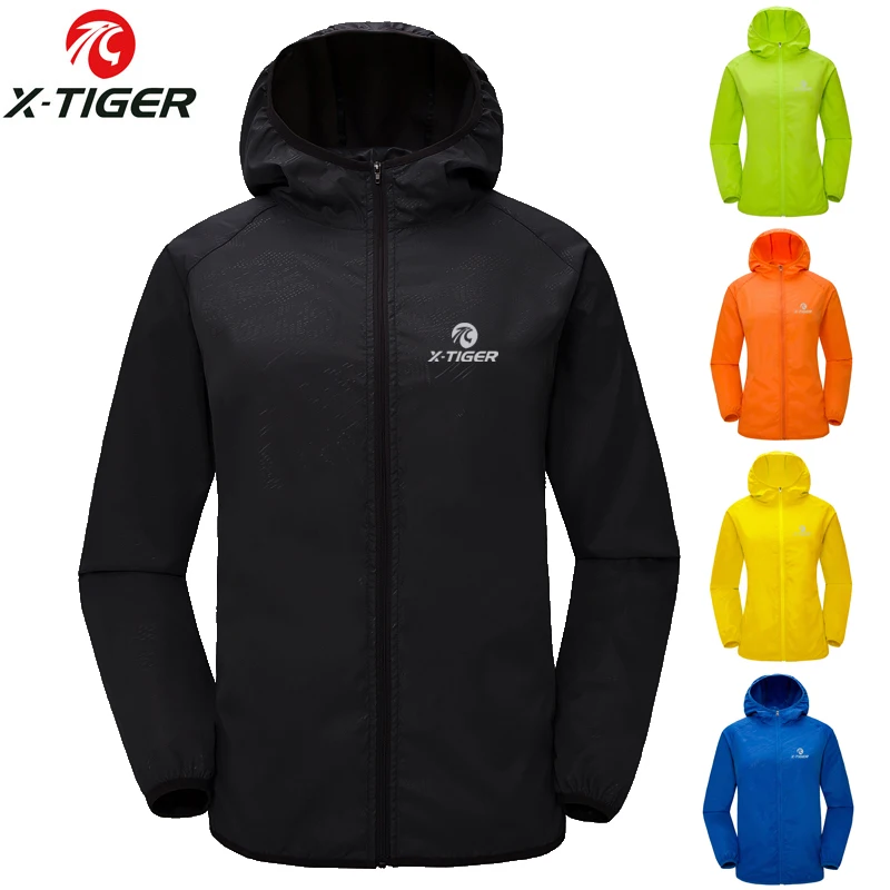 
X-TIGER Windproof Reflective Cycling Jersey MTB Bike Bicycle Windcoat Super Light Sunscreen Hiking Jacket Cycling Sports Clothes 