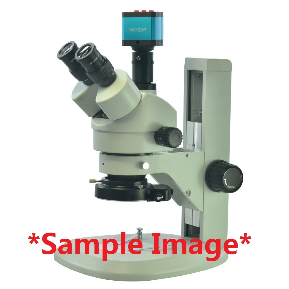HAYEAR Simul-focal 7X-45X Trinocular Zoom Stereo Microscope Head Simul-focal Industrial Microscope WF10X 20mm Eyepiece Lens