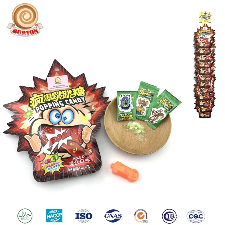 10G strong assorted fruity popping candy for kids with toy