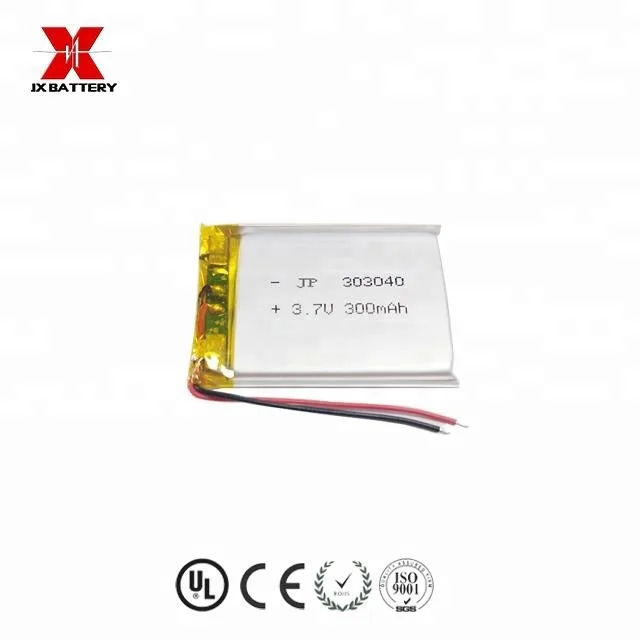 best quality high efficiency akku CE ROHS  battery 303040 3.7v 300mAh for vr