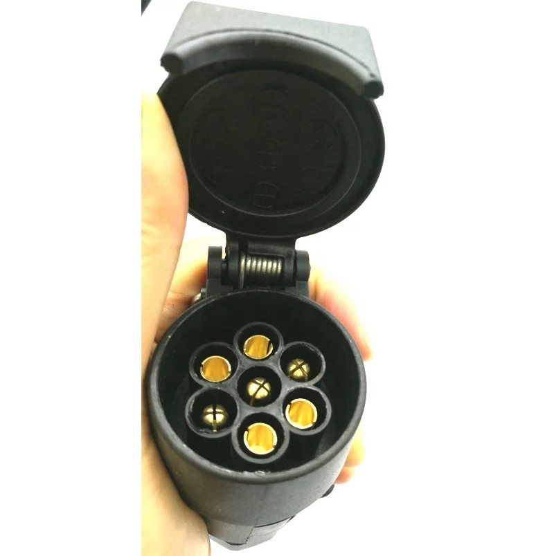 High quality 13pin plug to 7pin socket 12v trailer connector with 7core spiral cable