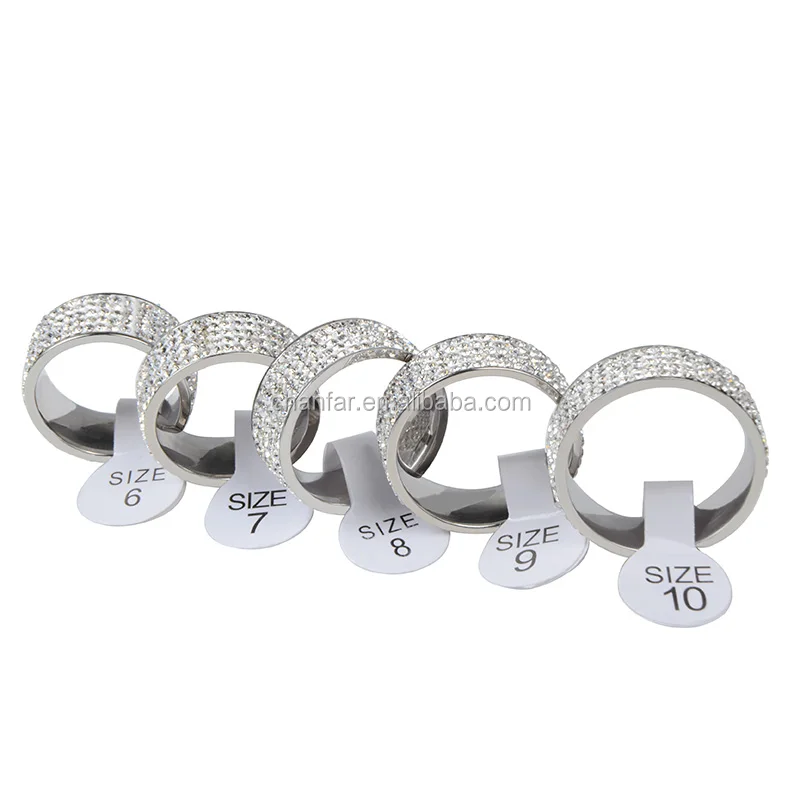 Wholesale Crystal Stainless Steel Rings for Women Men Wedding Jewelry