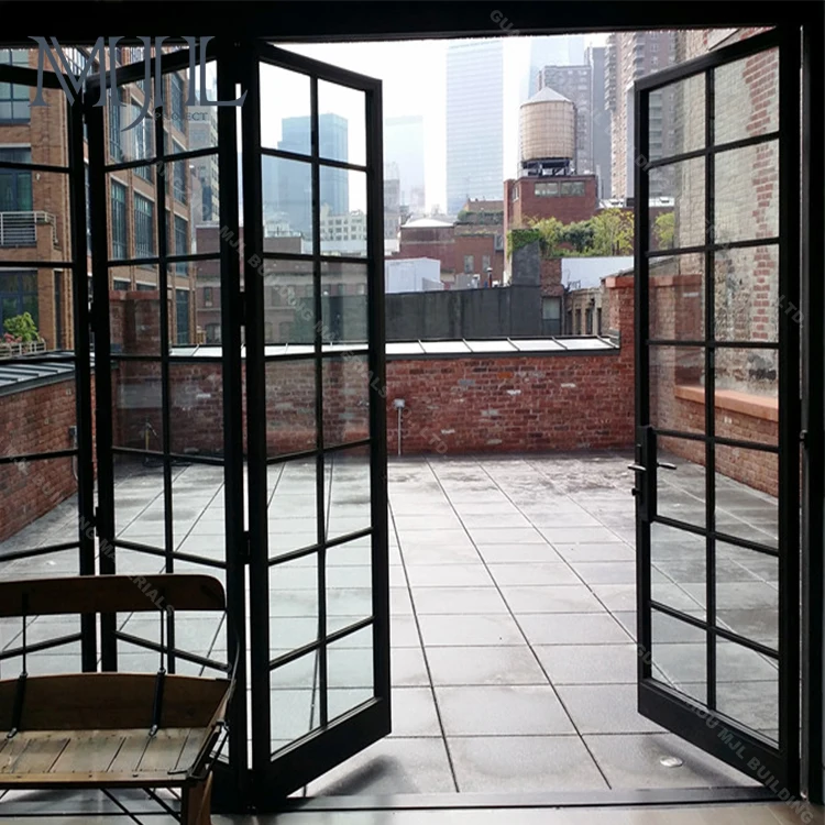 Germany brand hardware low-e glass exterior aluminum glass folding door