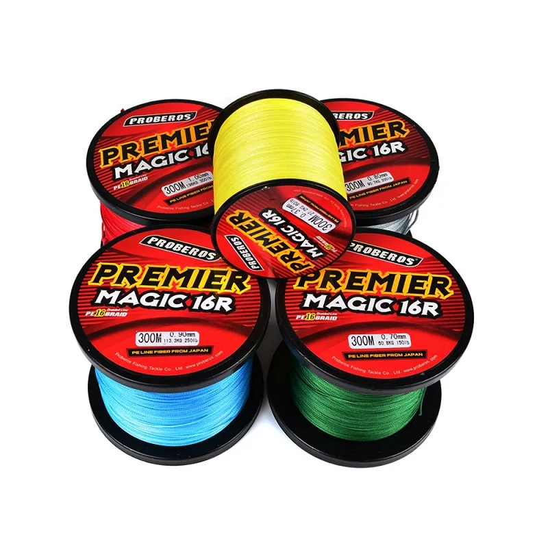 16-Weaves fishing thread 300M Fishing Line Green/Gray/Blue/Red/Yellow Color 16 Stand braided line 40LB-300LB PE Fishing Lines
