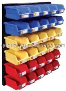 Warehouse Plastic Back Hang storage bins for louvered panel