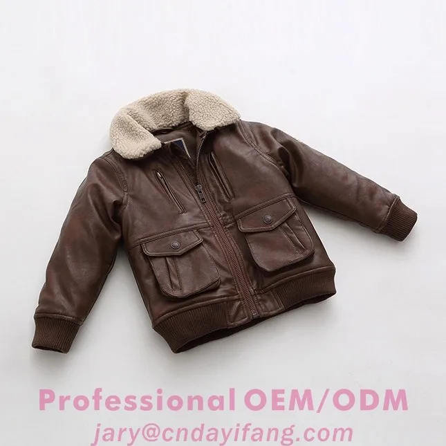 High quantity PU children leather jacket