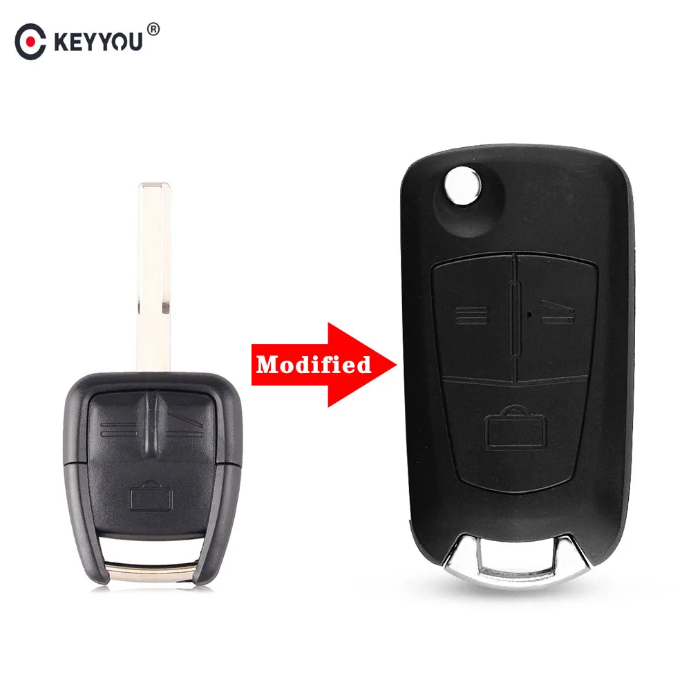 Модифицированный складной чехол KEYYOU для дистанционного ключа с 3 кнопками для Vauxhall Opel Astra Vectra Zafira HU100 blade