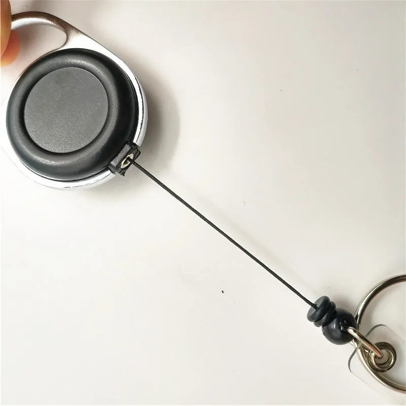 Retractable Plastic Roller Name Badge Clip Carabiner Keychain Badge Reel With Personalized LOGO