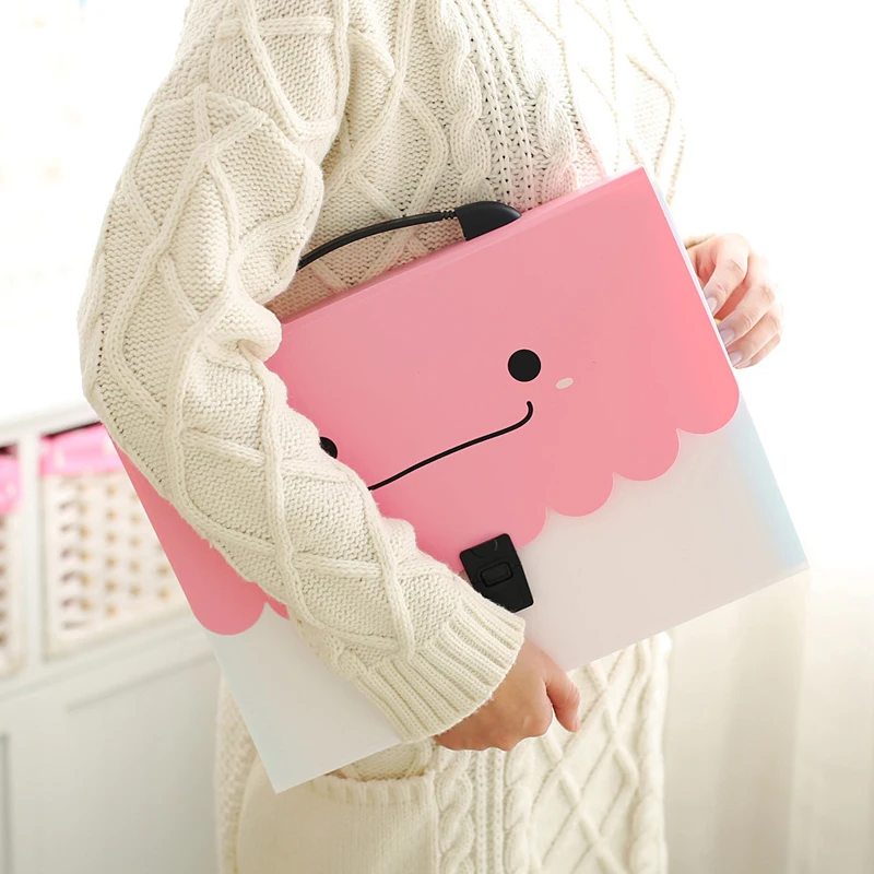 13 Layers PP Bags Good Present For Students And Kids Paper Collection Paper Fillers Smile design Expanding File Folder