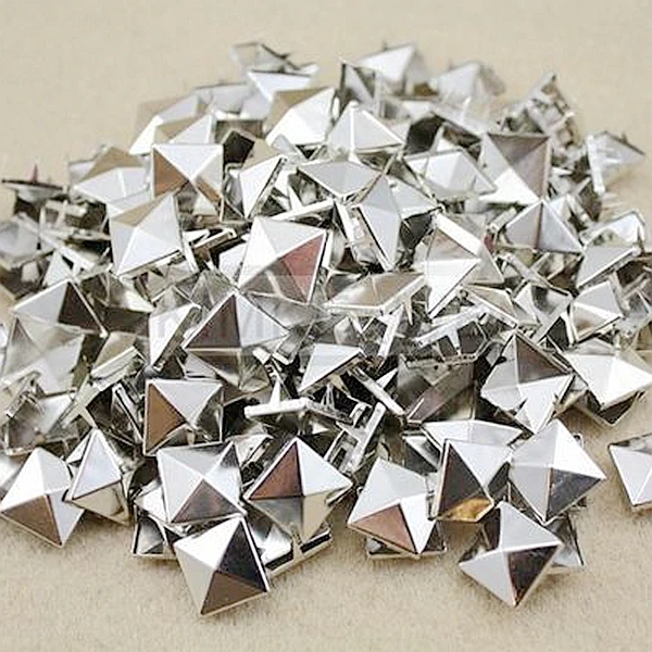 1000 шт./пакет латуни пирамидальной формы Шляпки Гвоздя с заклепками в стиле «панк» кожаная сумка изготовить браслеты одежды заклепки для пошива одежды