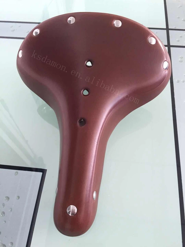 Gyes GS-07S Cow Leather Retro Riveted Road Bike Saddle