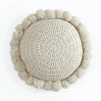 Home soft decoration knit pillow lantern ball solid color pillow for living roon