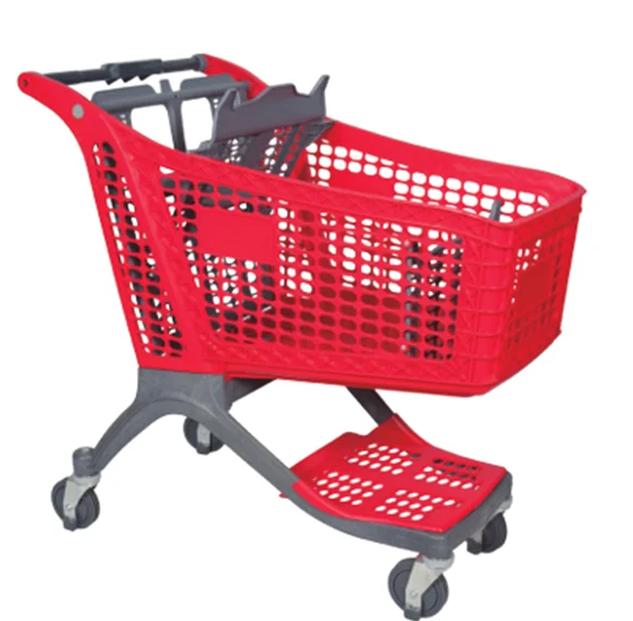 Modern Whole plastic unfolding supermarket shopping trolley cart