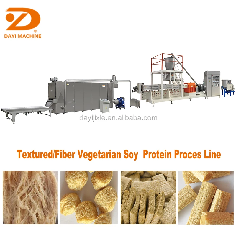 High Moisture Twin-screw Vegetarian Meat Soya Bars Food Extruder Dry Fibrated Soy Protein FVP Making Machine