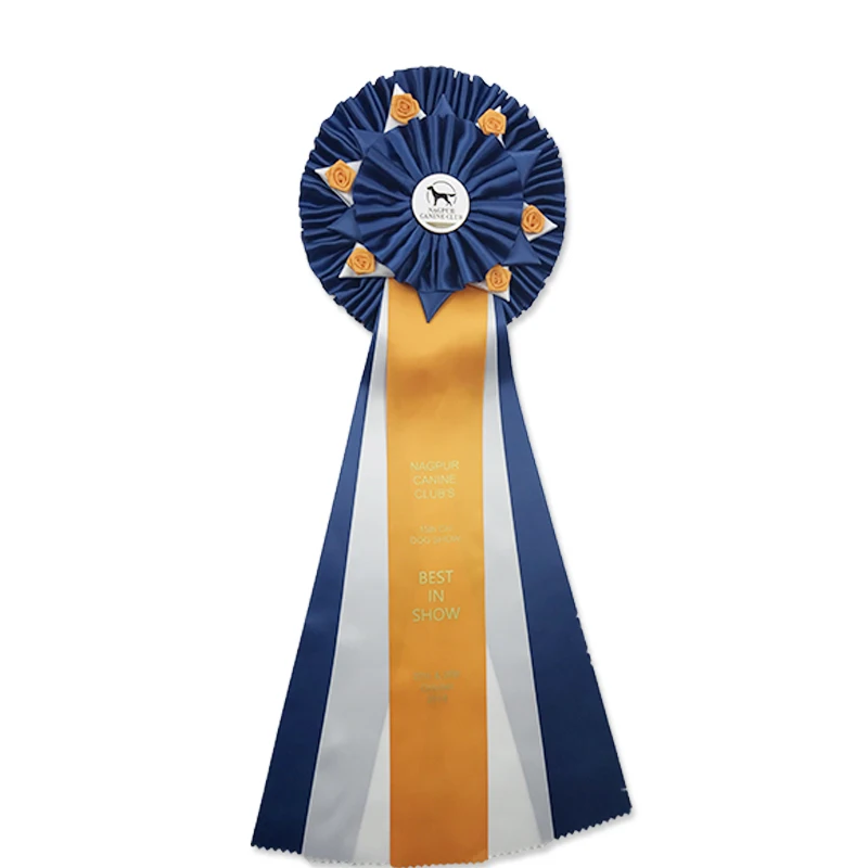 factory handmade high quality Dog Pet Show Award Satin Ribbon Rosette