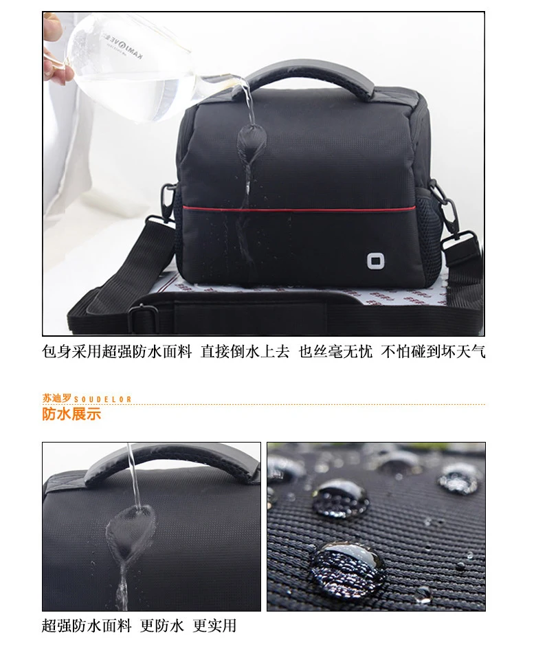 высокое качество черный нейлон водонепроницаемый зеркальных плечо мешок камеры