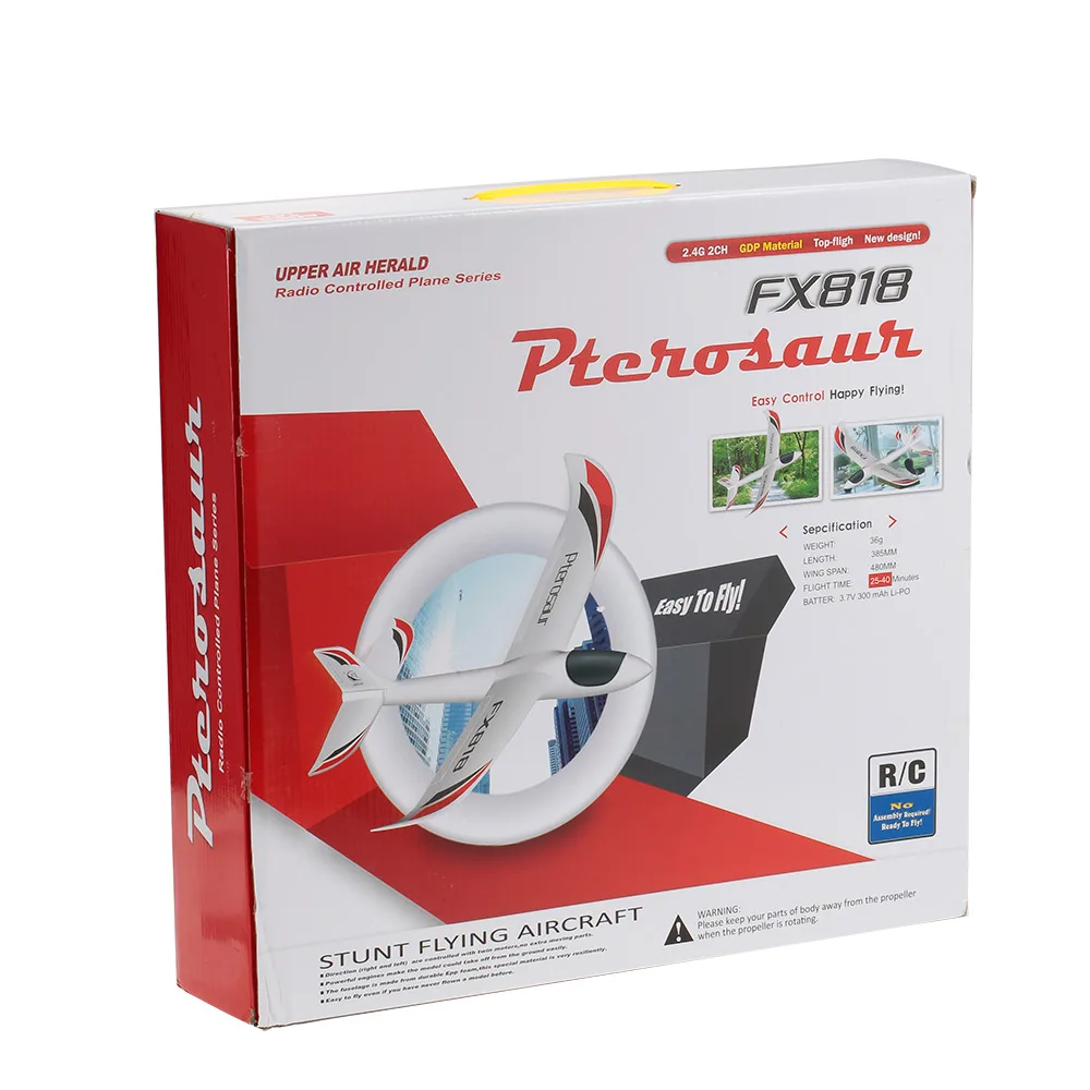 HOSHI пульт дистанционного управления Самолет RC Дрон FX-818 2 4G 2CH планер 475 мм размах крыльев EPP