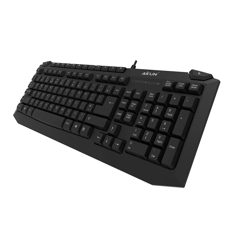 AIKUN Wired Keyboard KB3310,Full Size Keyboard with Number Pad,Multimedia,Silent Ergonomic Keyboard