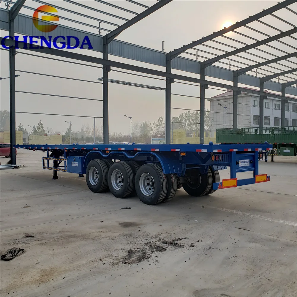 3 Axle 40ft Container chassis flatbed trucks trailer with twist lock