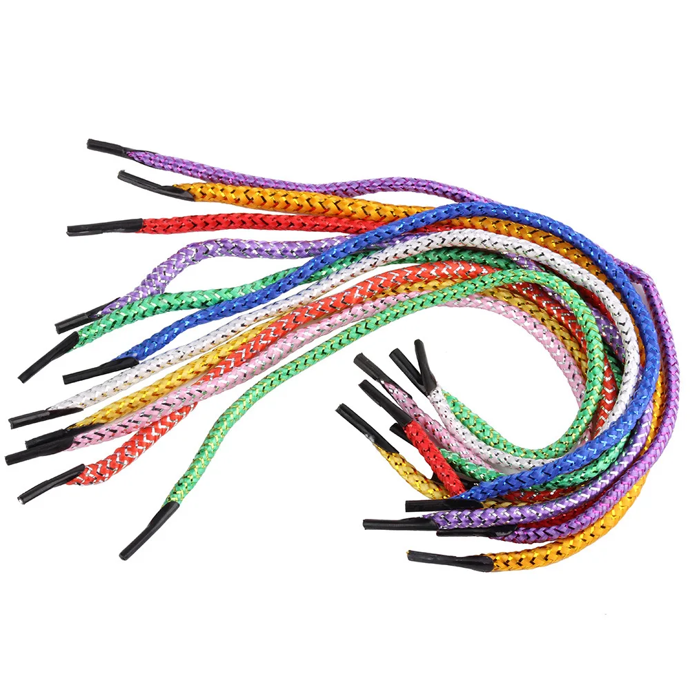 Custom wholesale  4.5 mm diameter 35 cm length low elastic gold sliver wire polyester handle rope