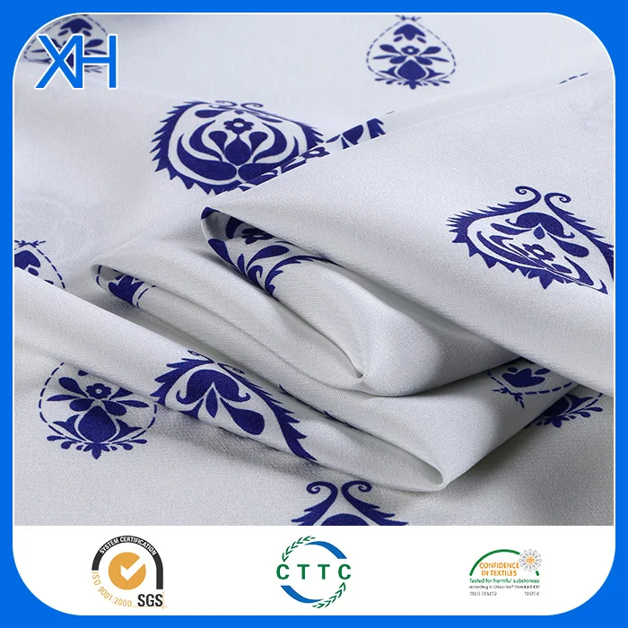 
Digital Printed Vietnam Silk Fabric Heavy Silk Crepe de Chine Silk Floral Dress Fabric 