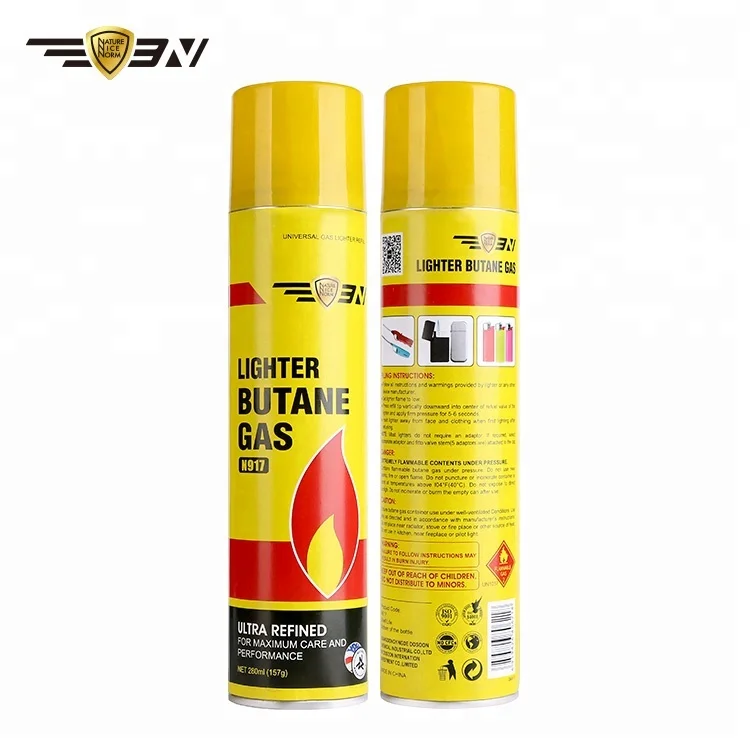 280ml Aerosol Lighter Butane Gas, Portable Torch Lighter Gas Refill, 3N Ultra Refined Gas Refill for Camping