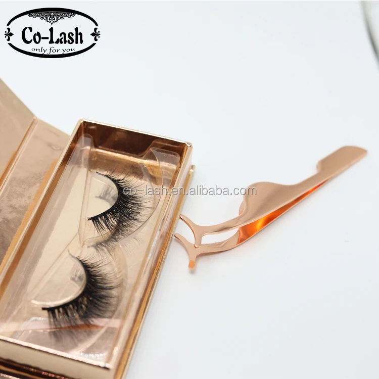 
Perfect Accurate Stainless Steel eyelash applicator private label eyelash tweezers 
